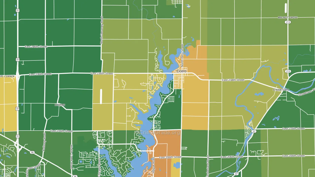 46034, IN Map of Drug-Related Crime Rates