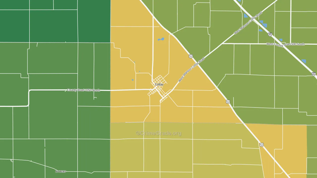 46035, IN Map of Drug-Related Crime Rates
