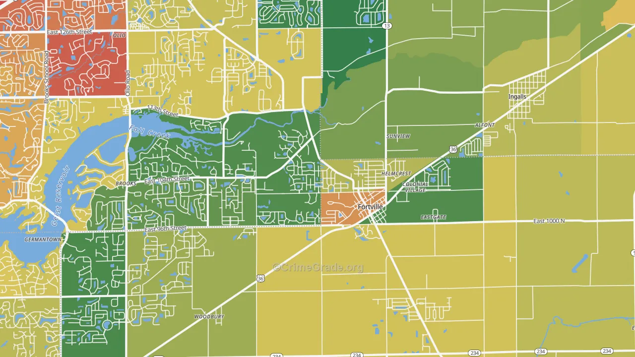 46040, IN Map of Drug-Related Crime Rates
