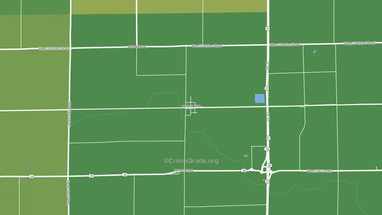 46045, IN Map of Drug-Related Crime Rates