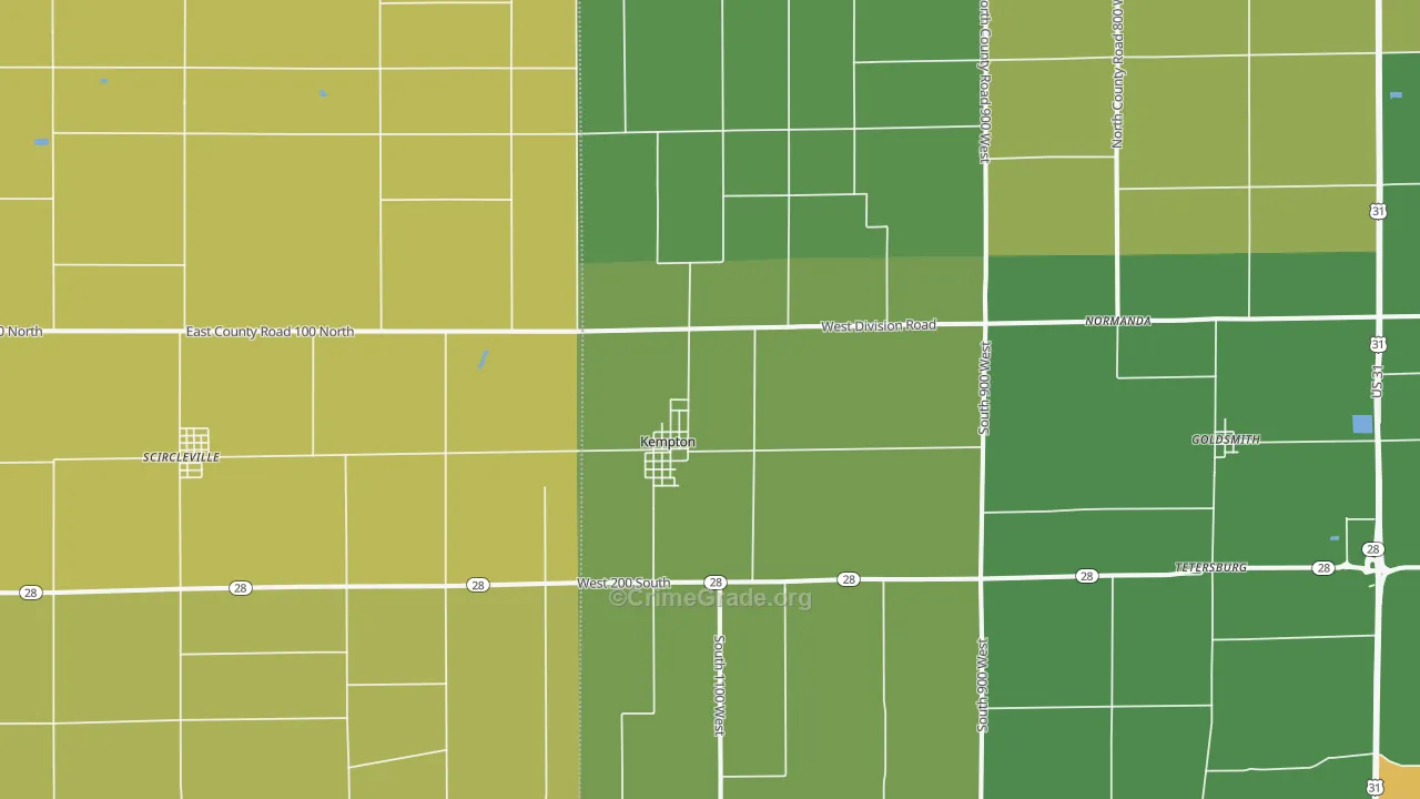 46049, IN Map of Drug-Related Crime Rates