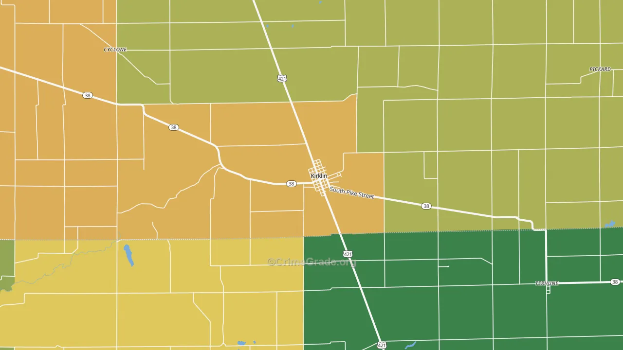 46050, IN Map of Drug-Related Crime Rates