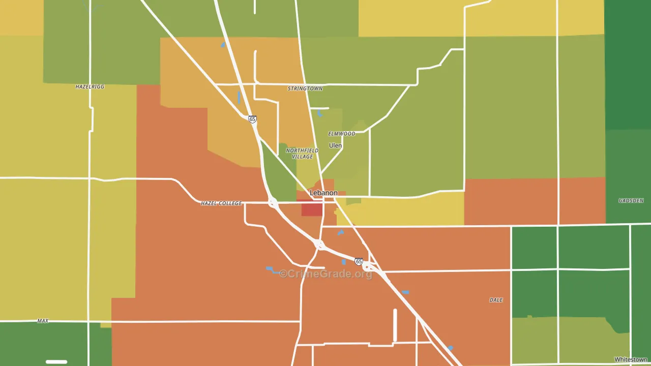 46052, IN Map of Drug-Related Crime Rates