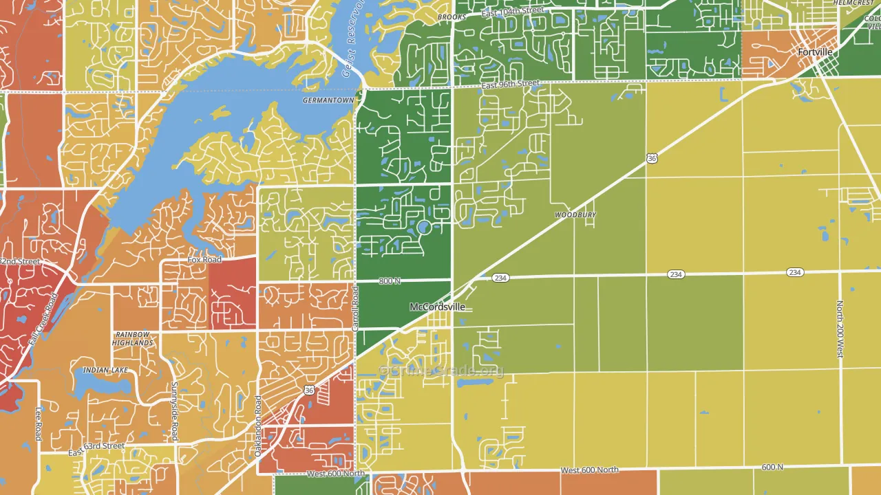 46055, IN Map of Drug-Related Crime Rates