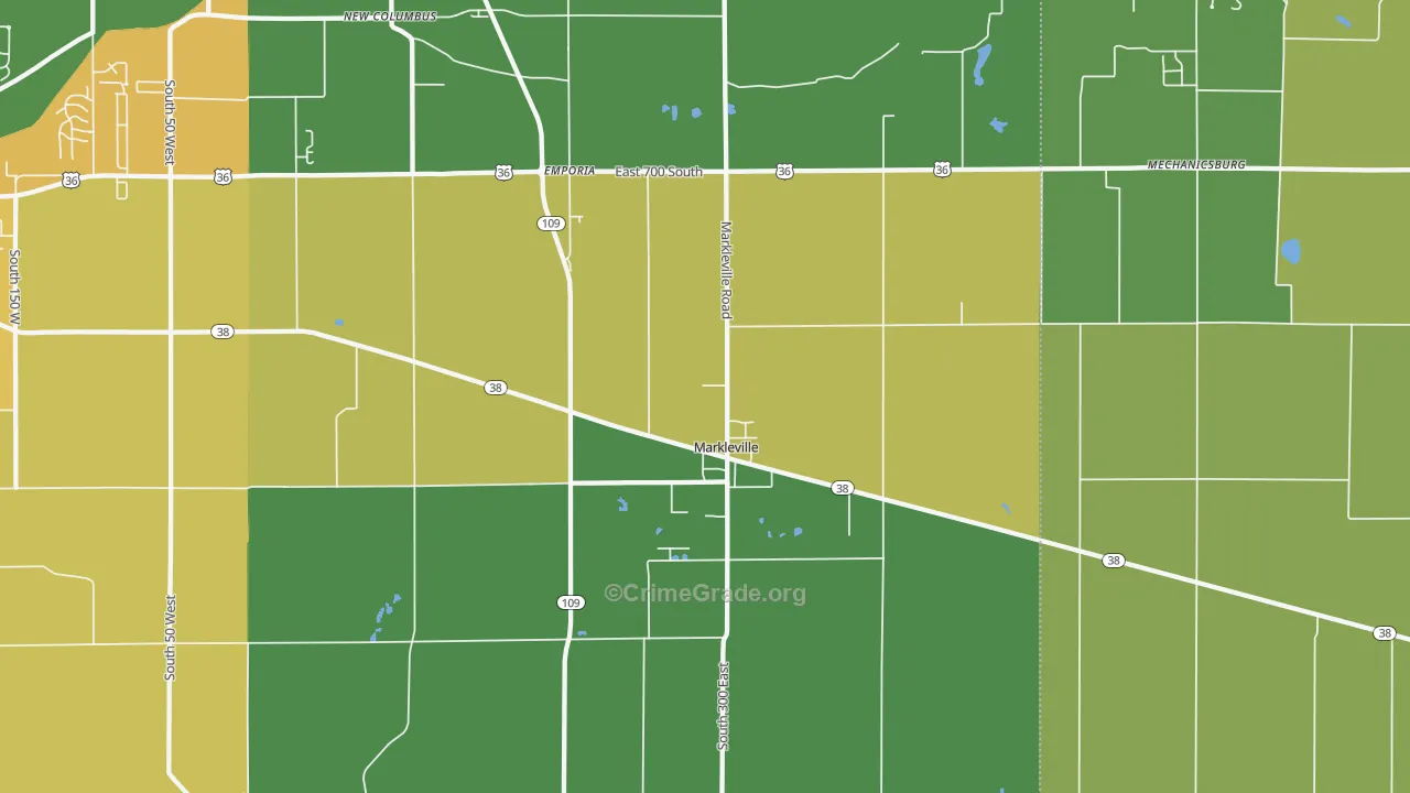 46056, IN Map of Drug-Related Crime Rates