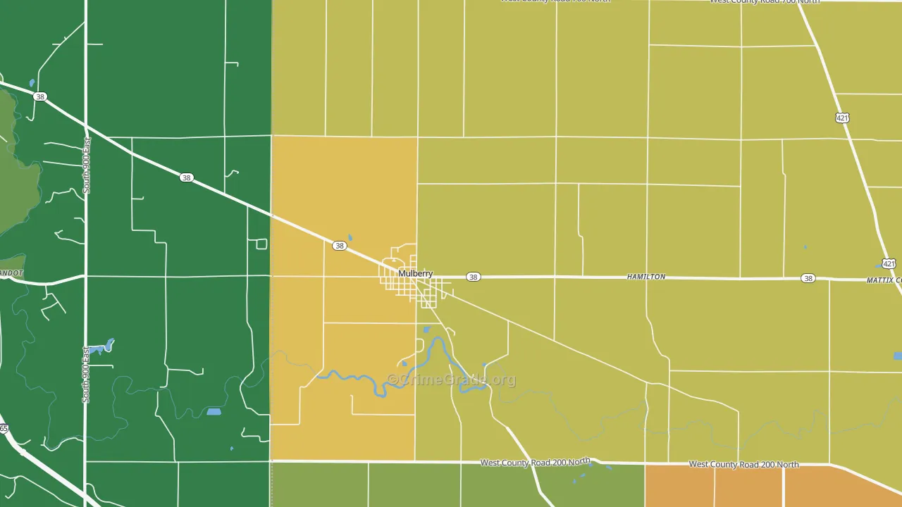 46058, IN Map of Drug-Related Crime Rates