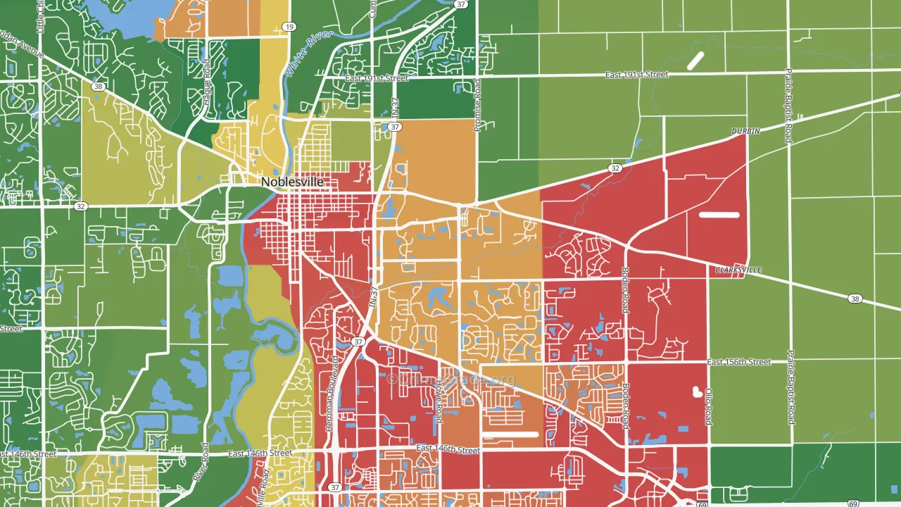 46060, IN Map of Drug-Related Crime Rates