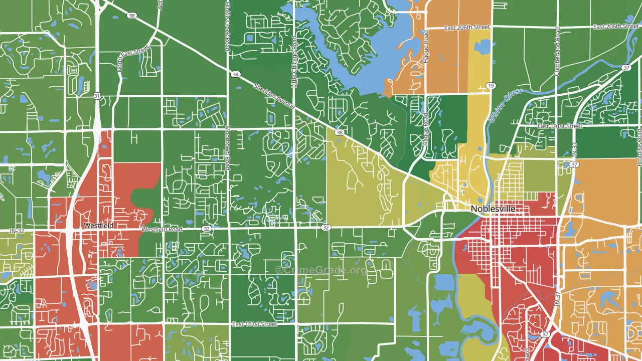 46062, IN Map of Drug-Related Crime Rates