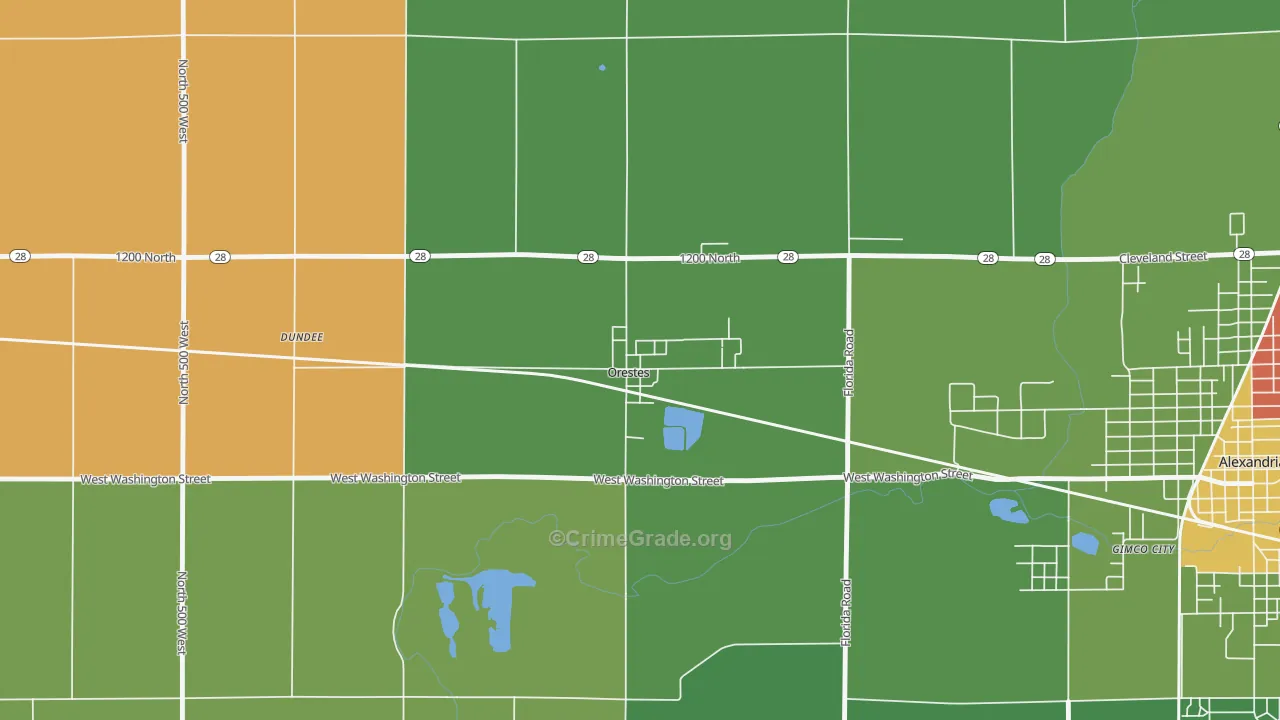 46063, IN Map of Drug-Related Crime Rates