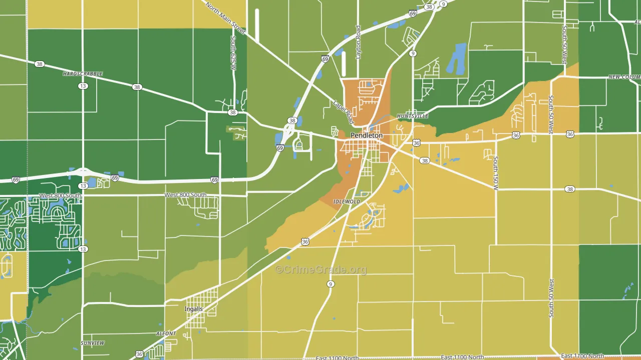 46064, IN Map of Drug-Related Crime Rates