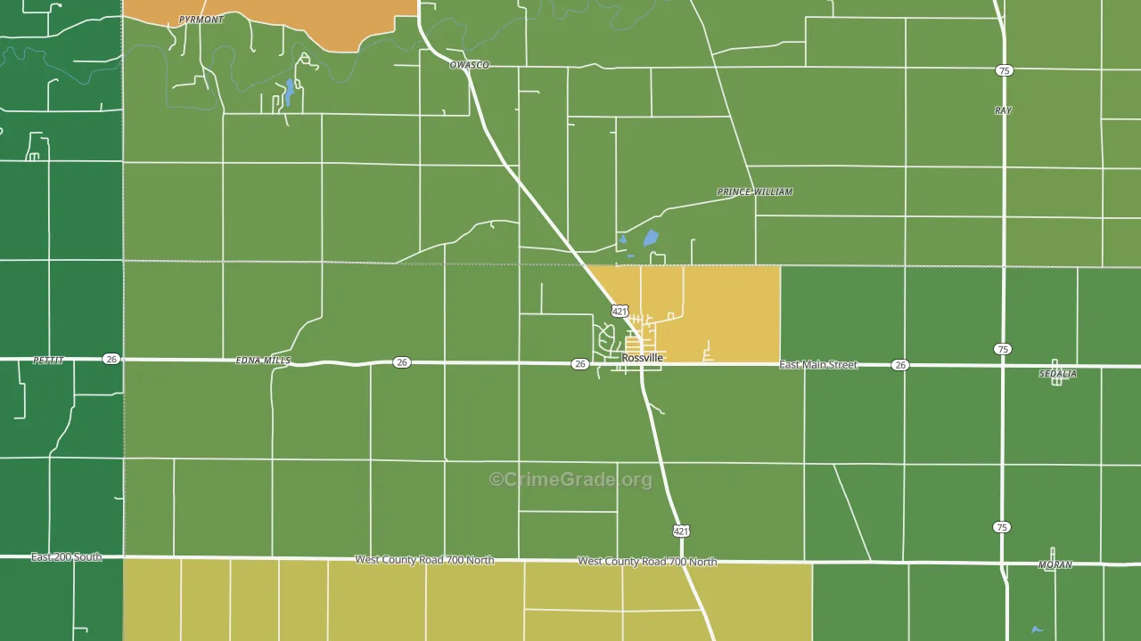 46065, IN Map of Drug-Related Crime Rates