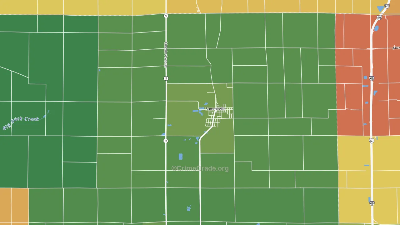46070, IN Map of Drug-Related Crime Rates