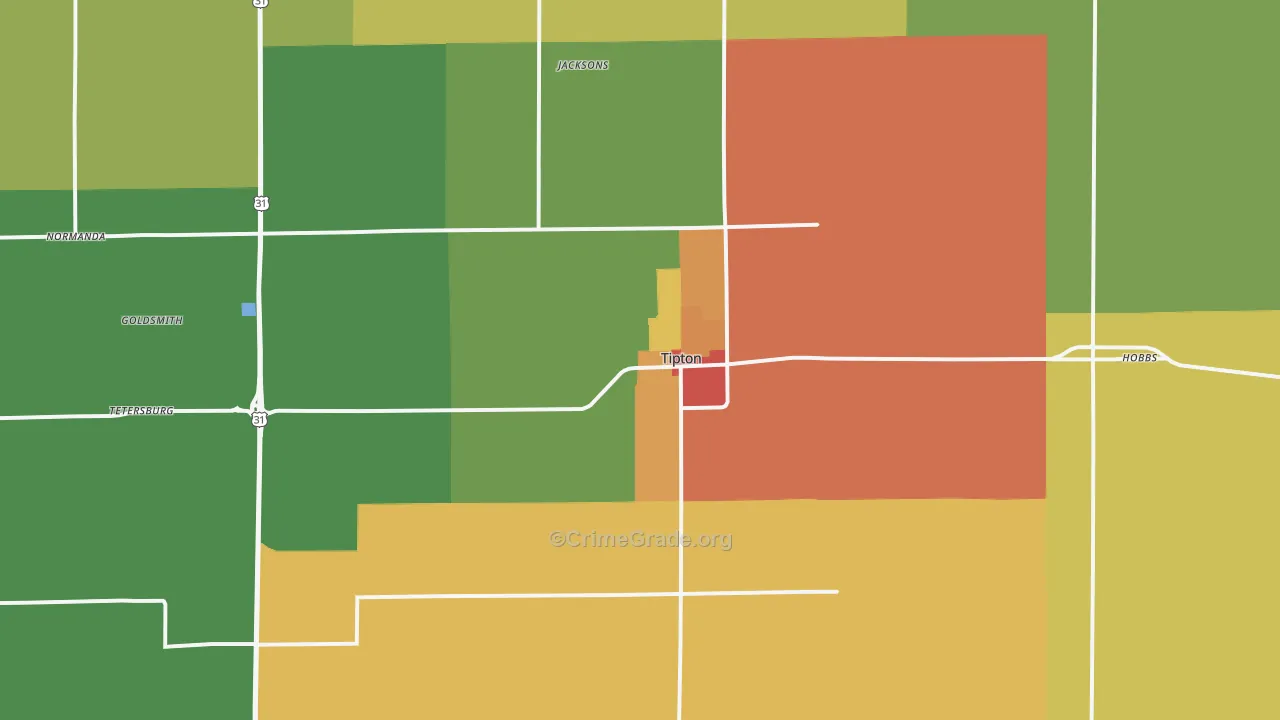46072, IN Map of Drug-Related Crime Rates