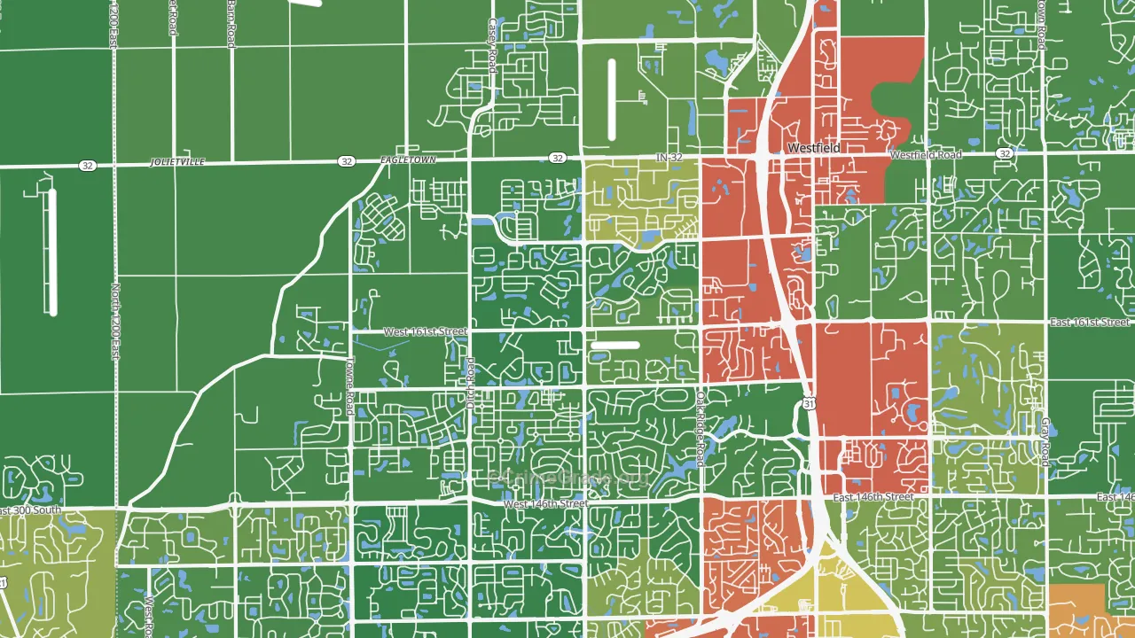 46074, IN Map of Drug-Related Crime Rates