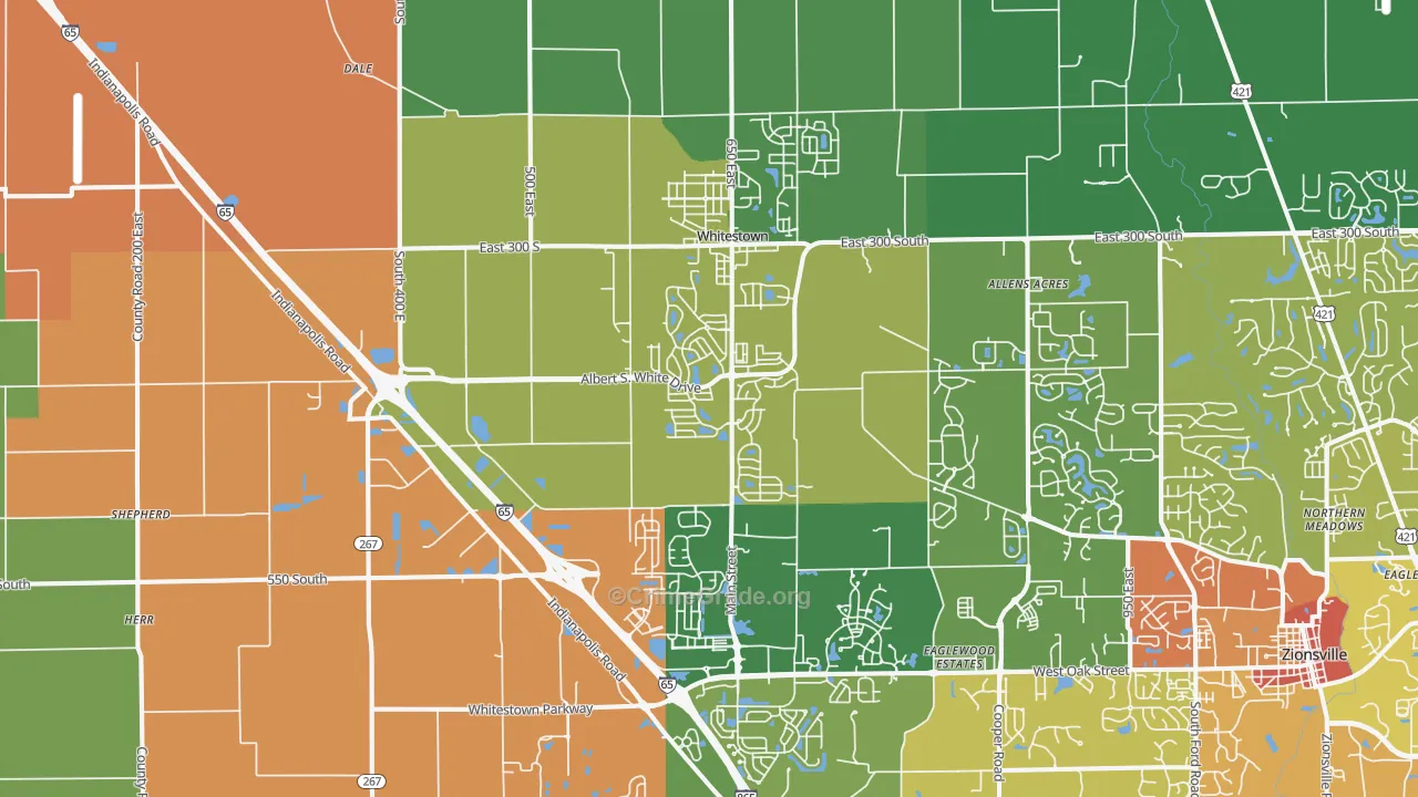 46075, IN Map of Drug-Related Crime Rates