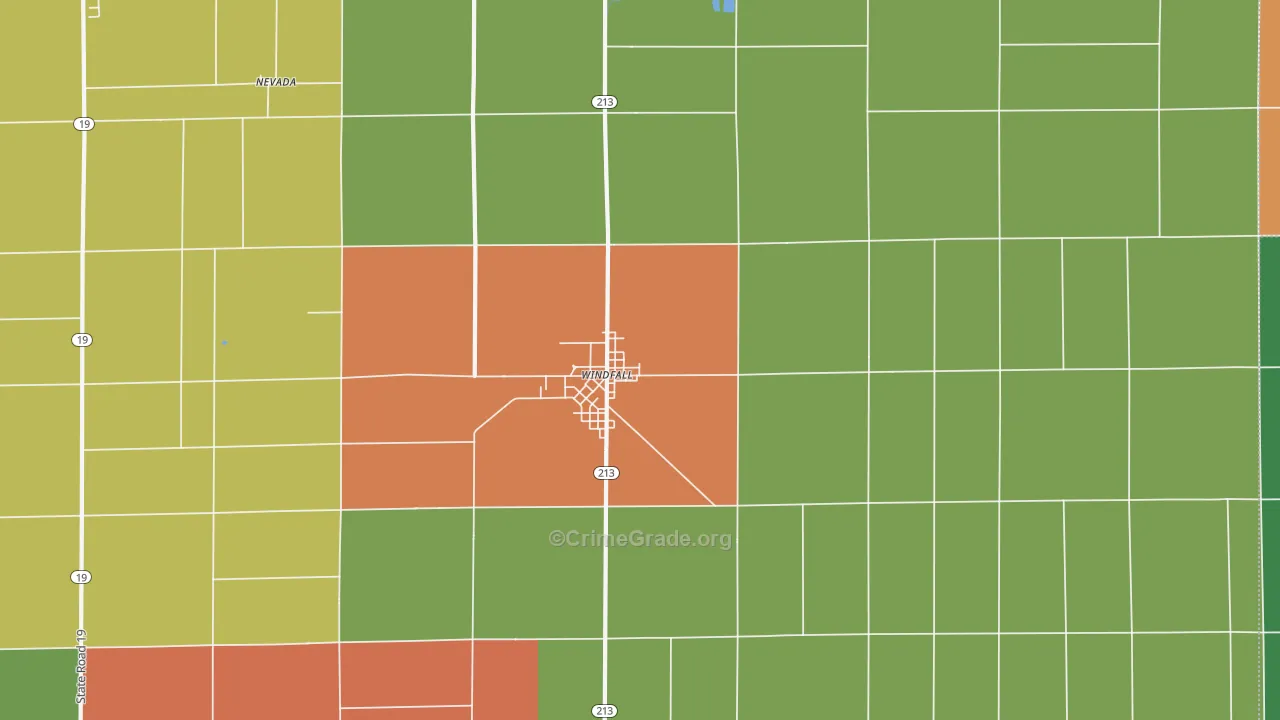 46076, IN Map of Drug-Related Crime Rates