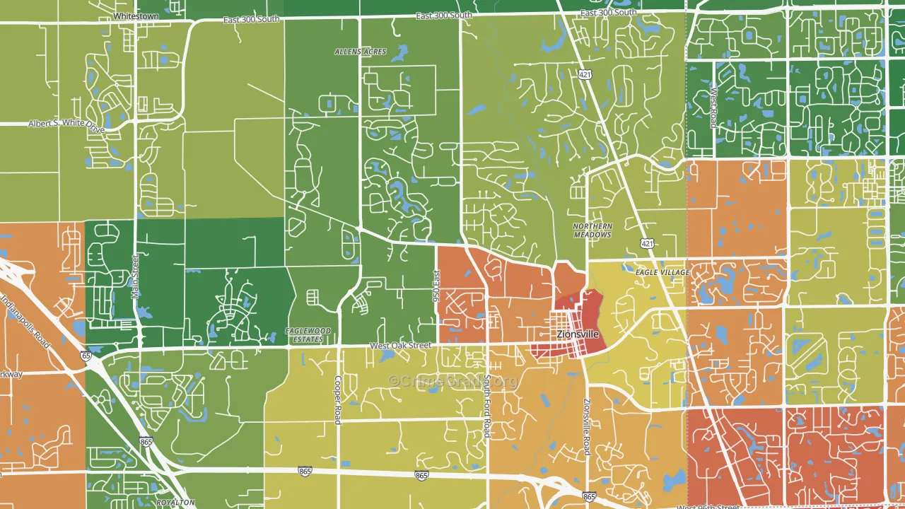 46077, IN Map of Drug-Related Crime Rates