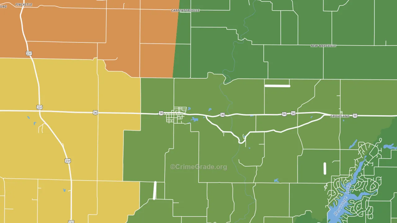 46105, IN Map of Drug-Related Crime Rates