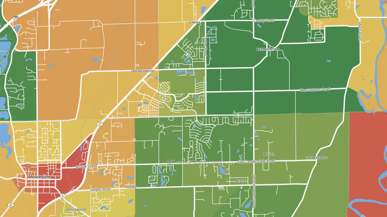 46113, IN Map of Drug-Related Crime Rates