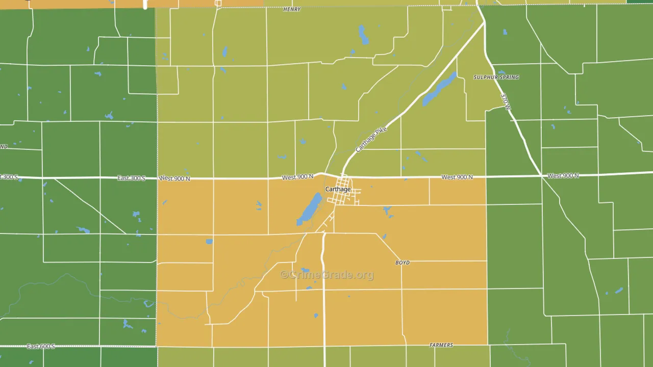 46115, IN Map of Drug-Related Crime Rates