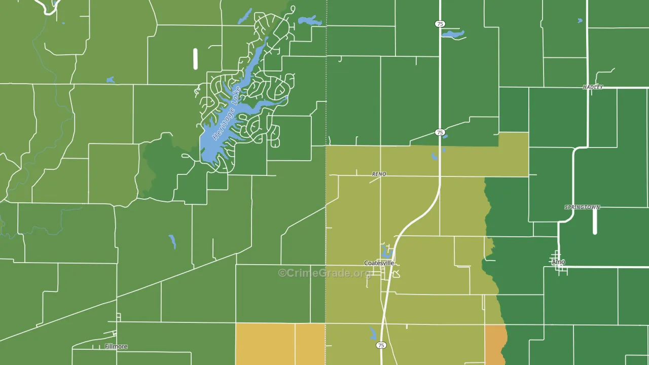 46121, IN Map of Drug-Related Crime Rates