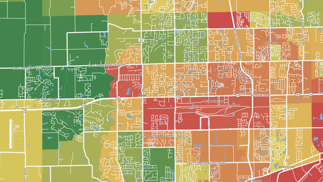 46123, IN Map of Drug-Related Crime Rates