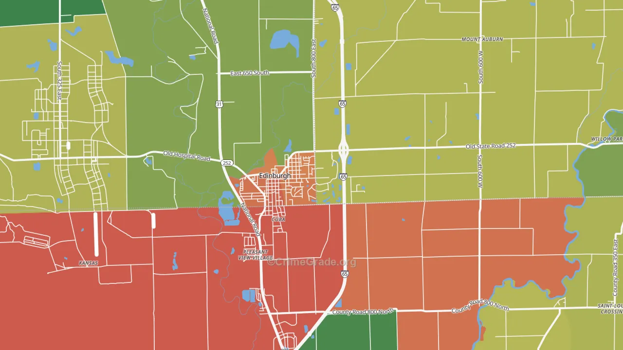 46124, IN Map of Drug-Related Crime Rates