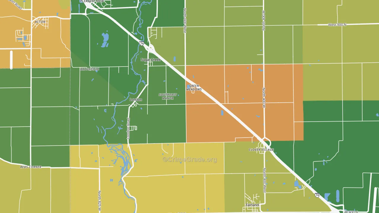 46126, IN Map of Drug-Related Crime Rates