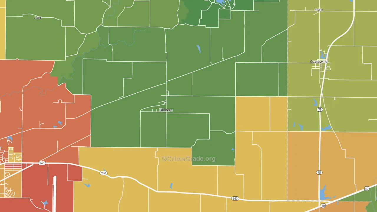 46128, IN Map of Drug-Related Crime Rates
