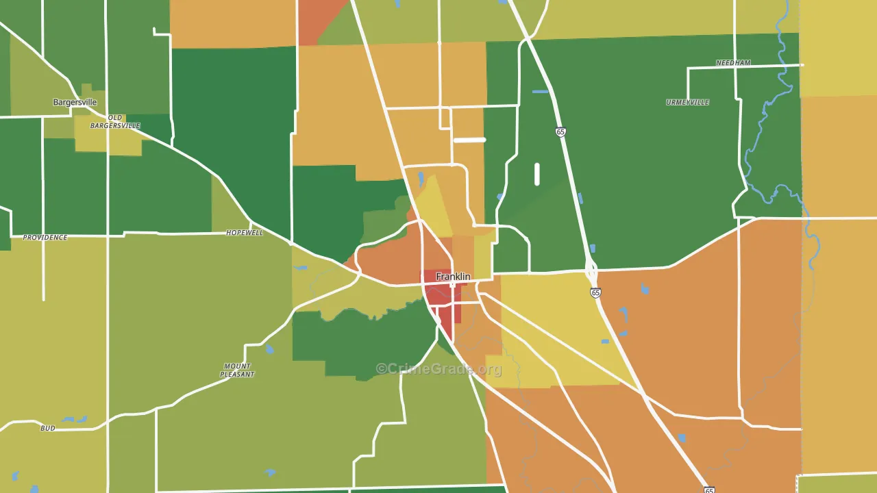 46131, IN Map of Drug-Related Crime Rates