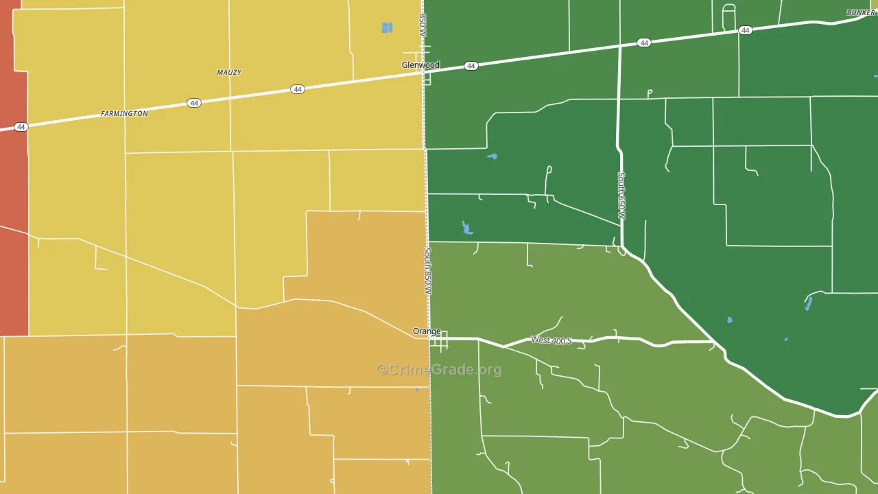 46133, IN Map of Drug-Related Crime Rates