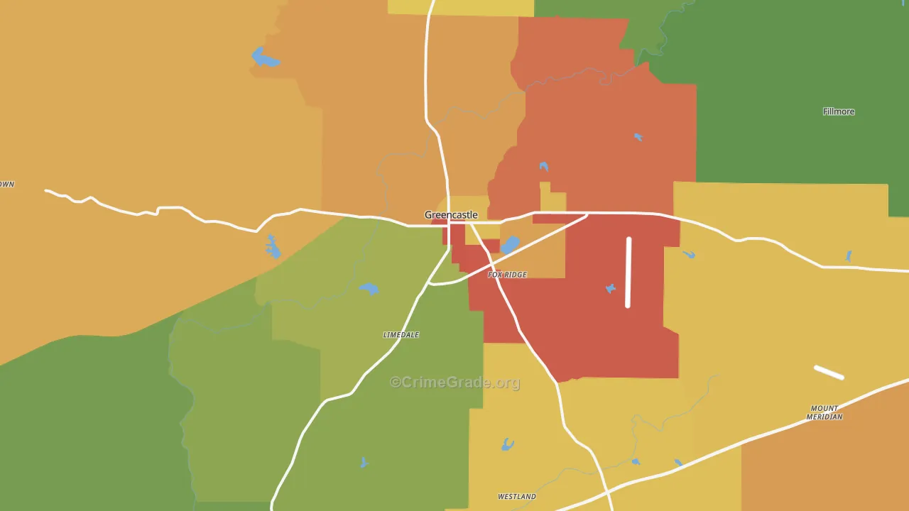 46135, IN Map of Drug-Related Crime Rates