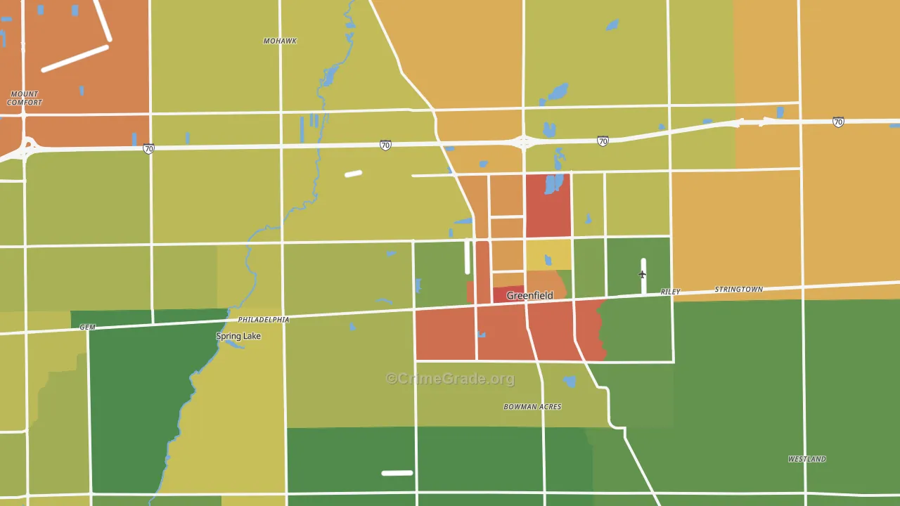 46140, IN Map of Drug-Related Crime Rates