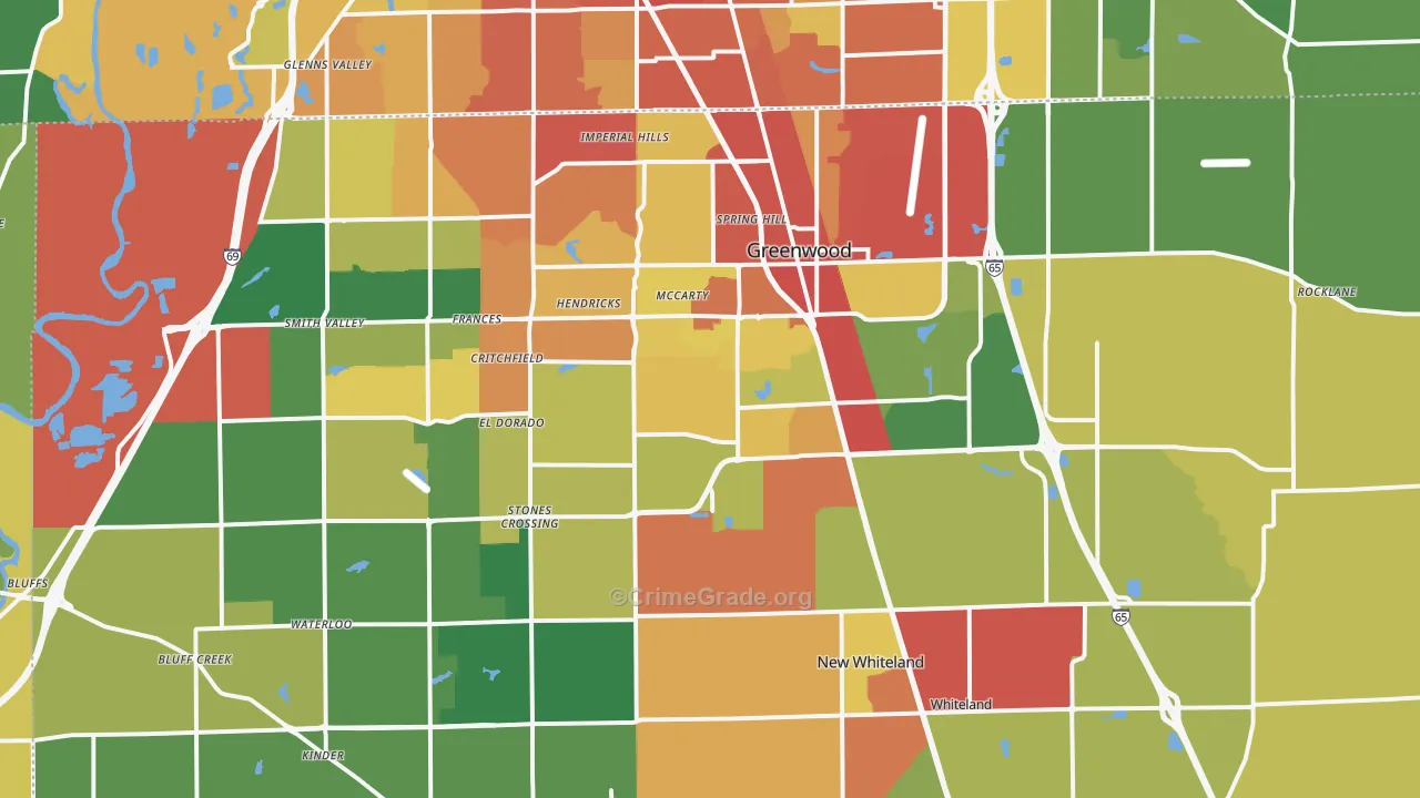 46143, IN Map of Drug-Related Crime Rates