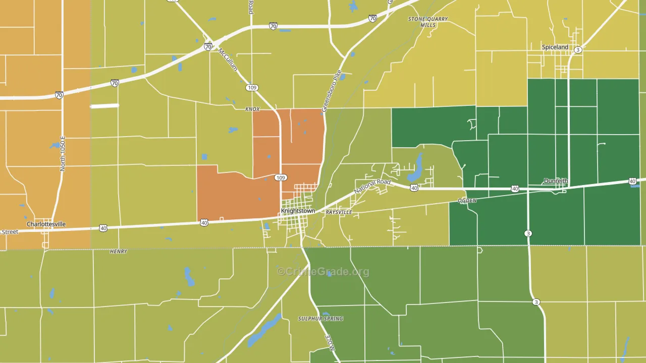 46148, IN Map of Drug-Related Crime Rates