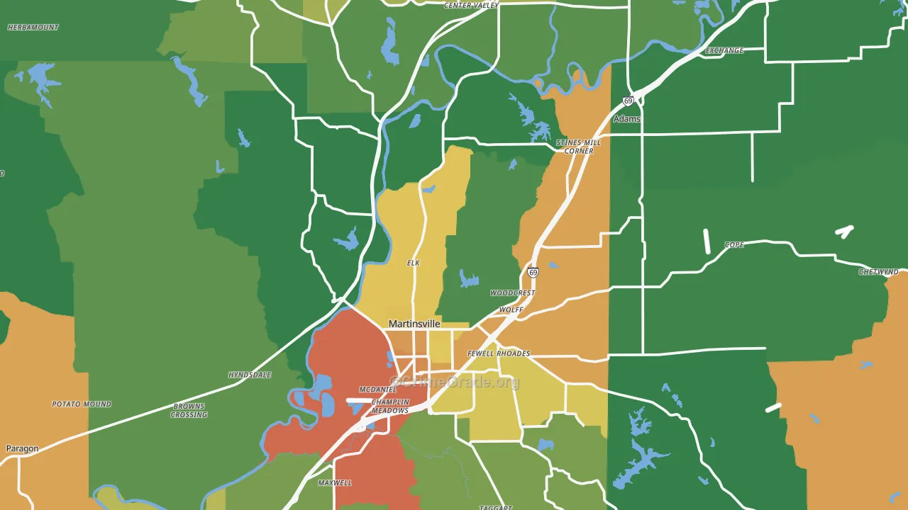46151, IN Map of Drug-Related Crime Rates