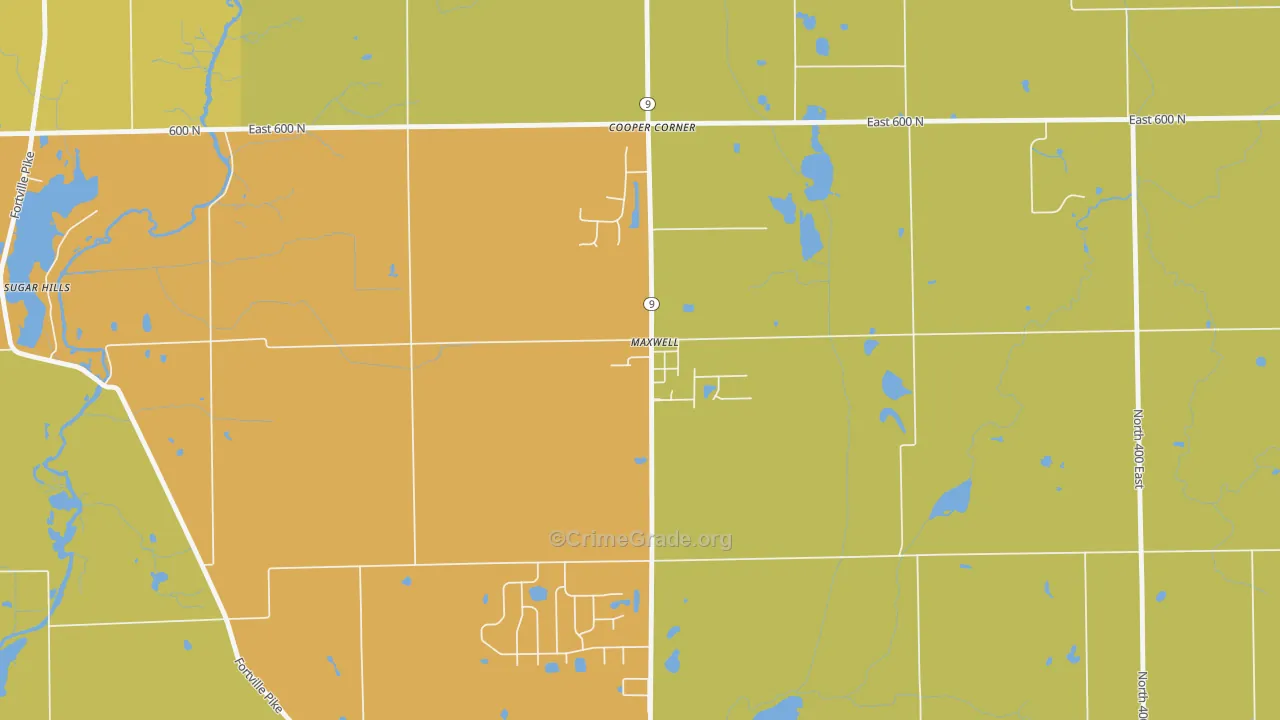 46154, IN Map of Drug-Related Crime Rates