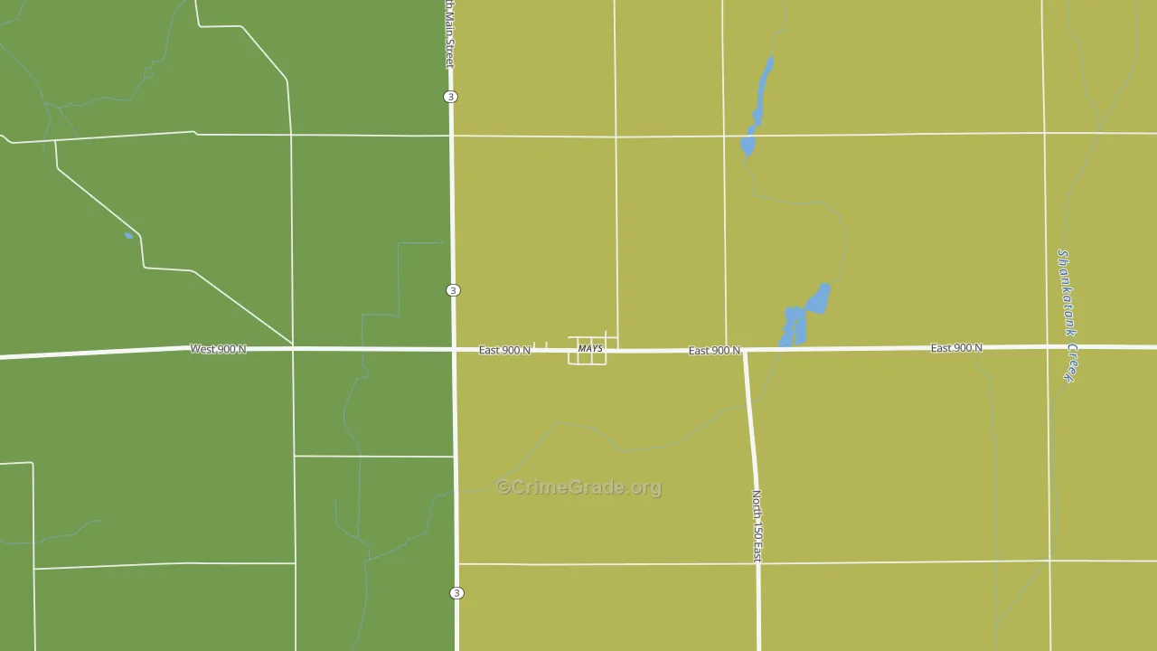 46155, IN Map of Drug-Related Crime Rates