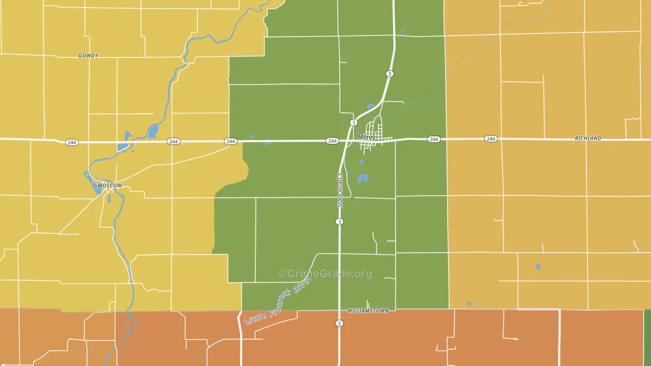 46156, IN Map of Drug-Related Crime Rates