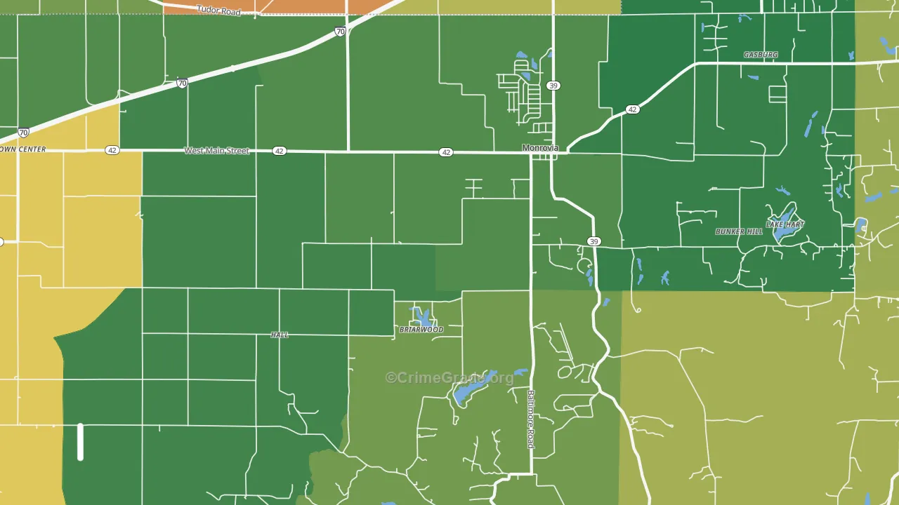 46157, IN Map of Drug-Related Crime Rates