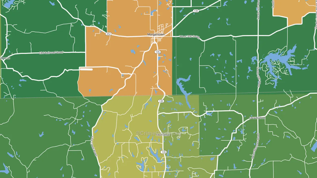 46160, IN Map of Drug-Related Crime Rates