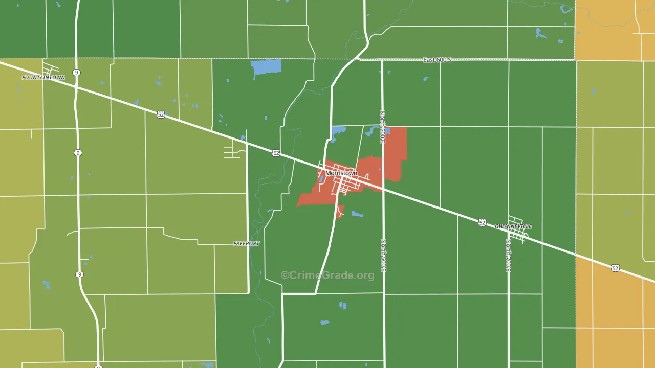 46161, IN Map of Drug-Related Crime Rates