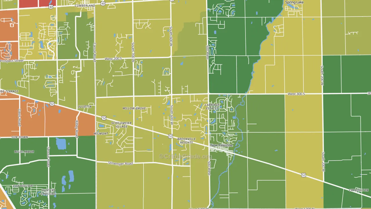 46163, IN Map of Drug-Related Crime Rates