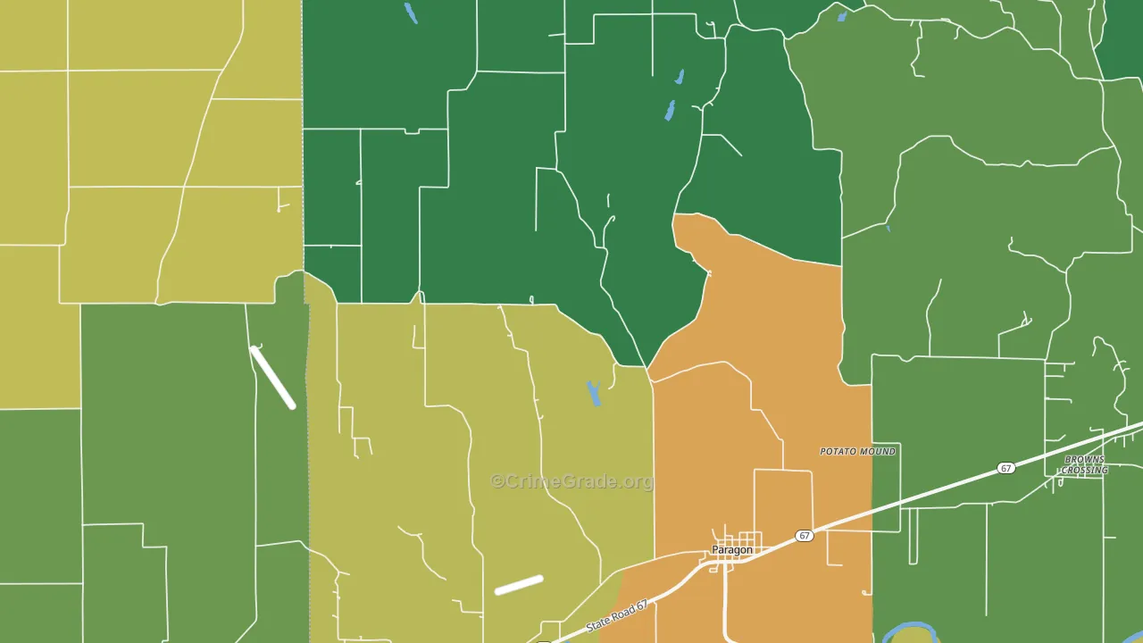 46166, IN Map of Drug-Related Crime Rates