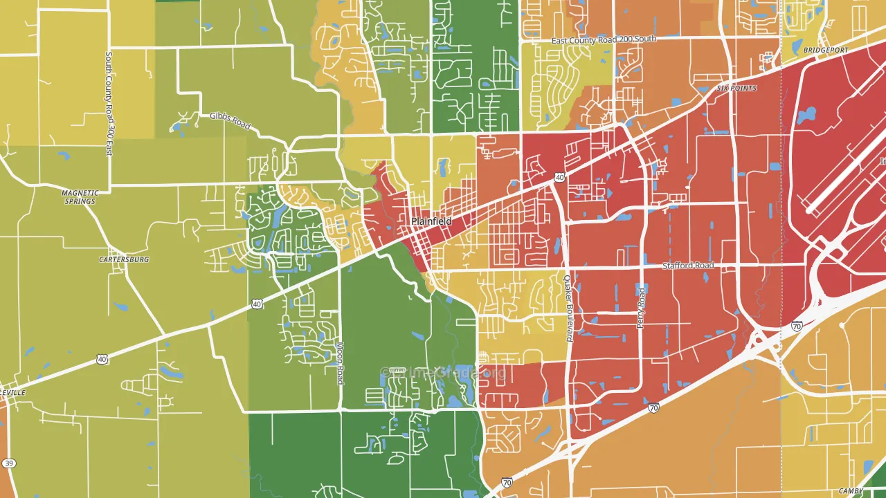 46168, IN Map of Drug-Related Crime Rates
