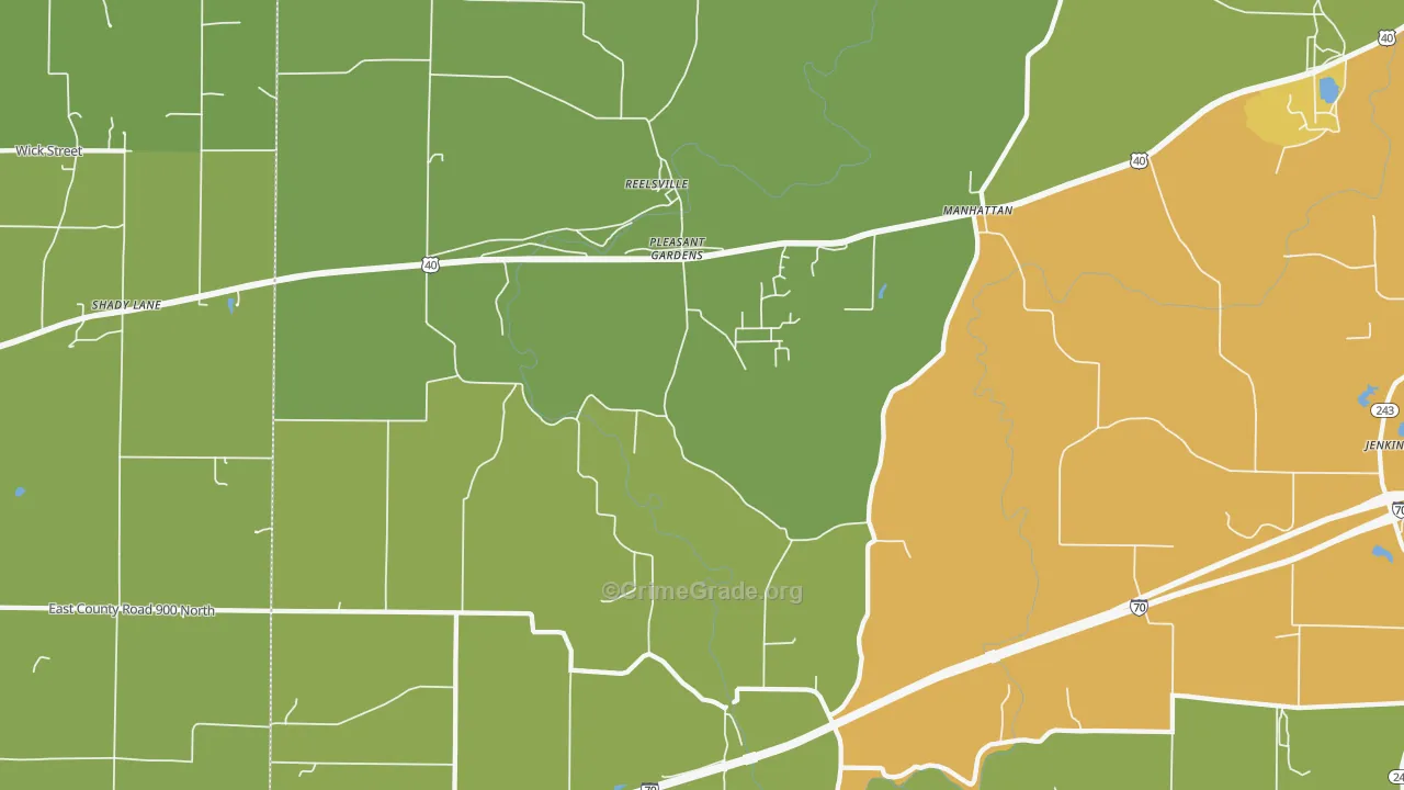 46171, IN Map of Drug-Related Crime Rates