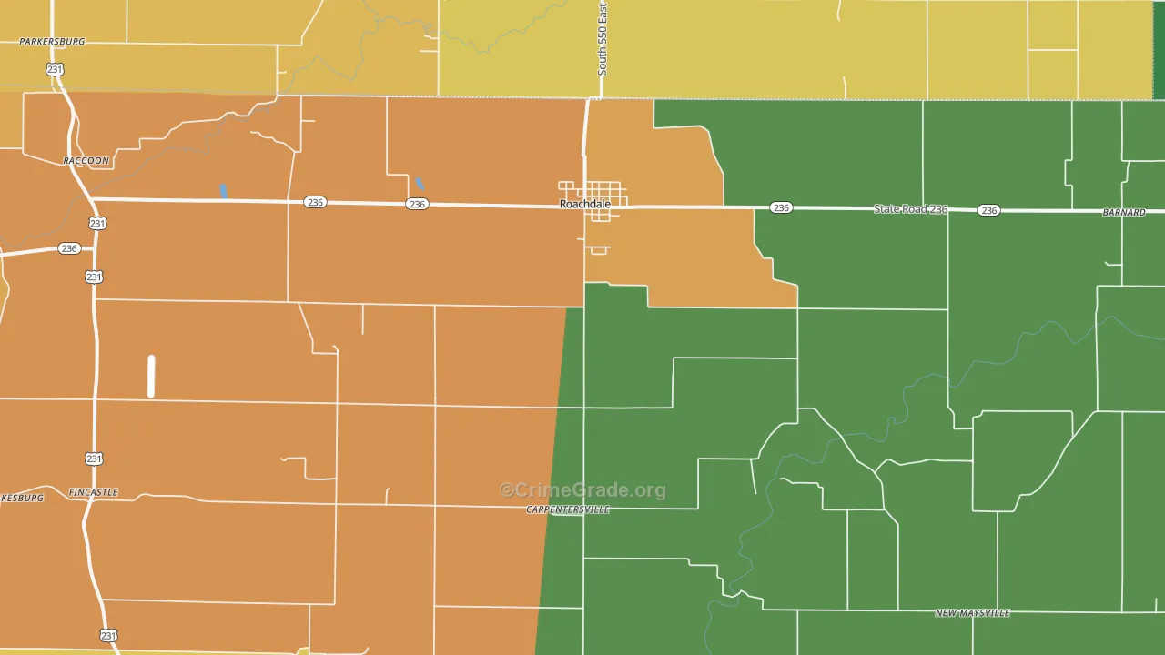 46172, IN Map of Drug-Related Crime Rates