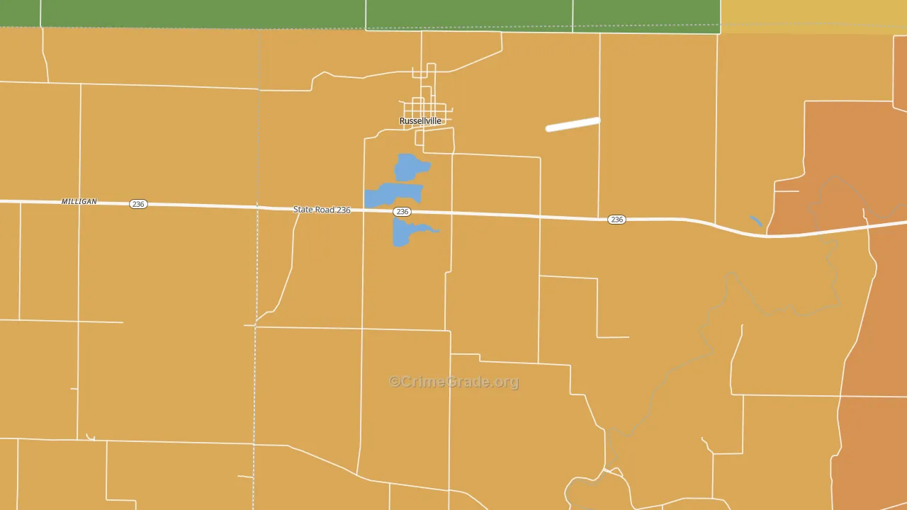 46175, IN Map of Drug-Related Crime Rates