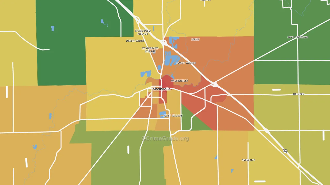 46176, IN Map of Drug-Related Crime Rates