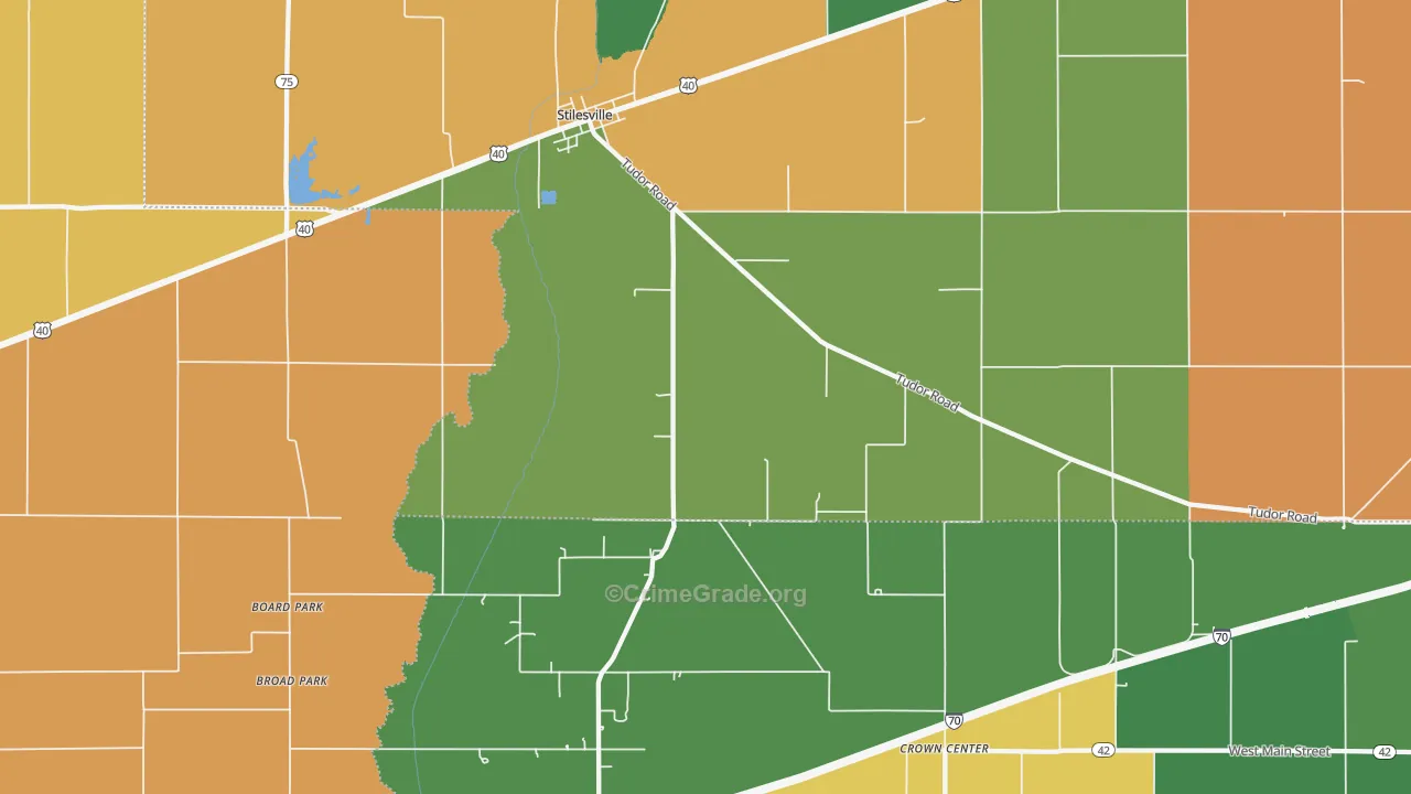 46180, IN Map of Drug-Related Crime Rates